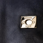 Black Leather Chanel Flap Bag