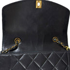 Black Leather Chanel Shoulder Bag