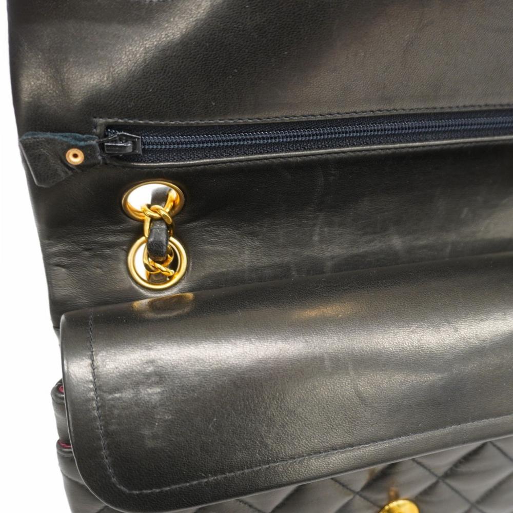 Black Leather Chanel Flap Bag