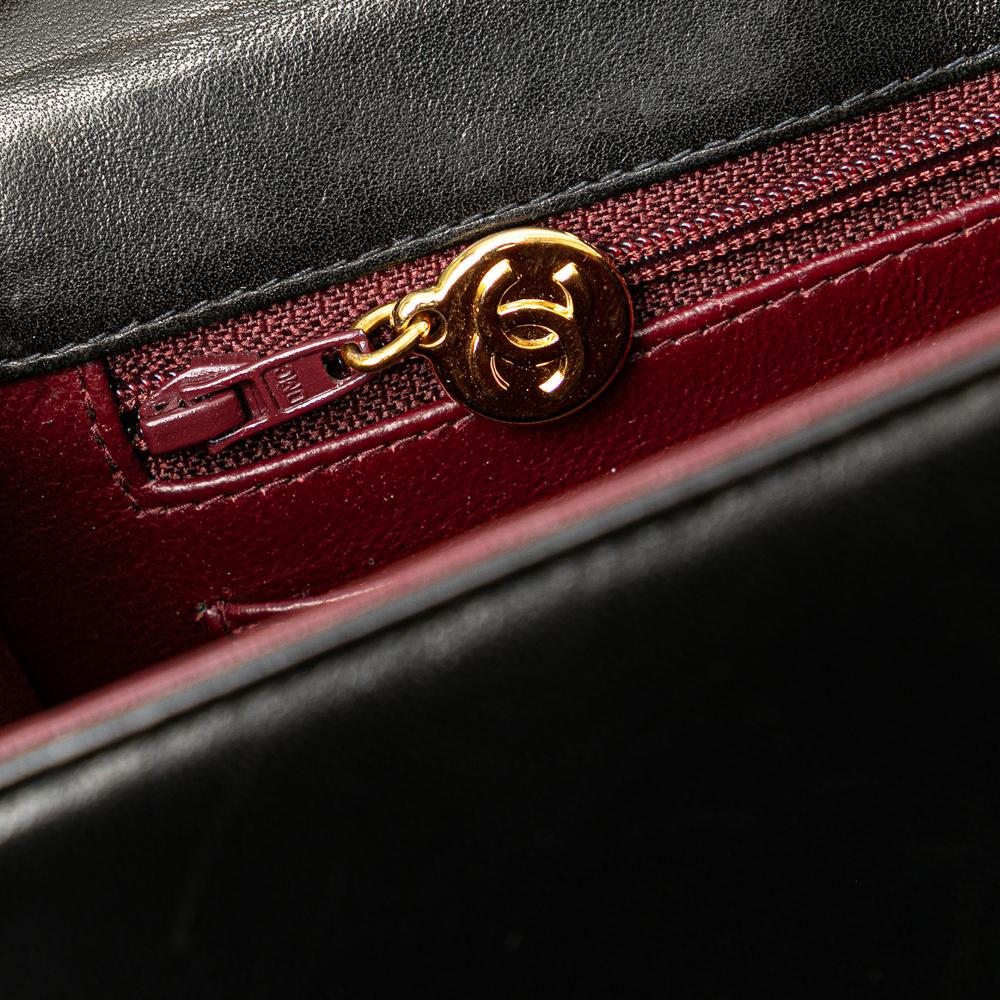 Black Leather Chanel Flap Bag