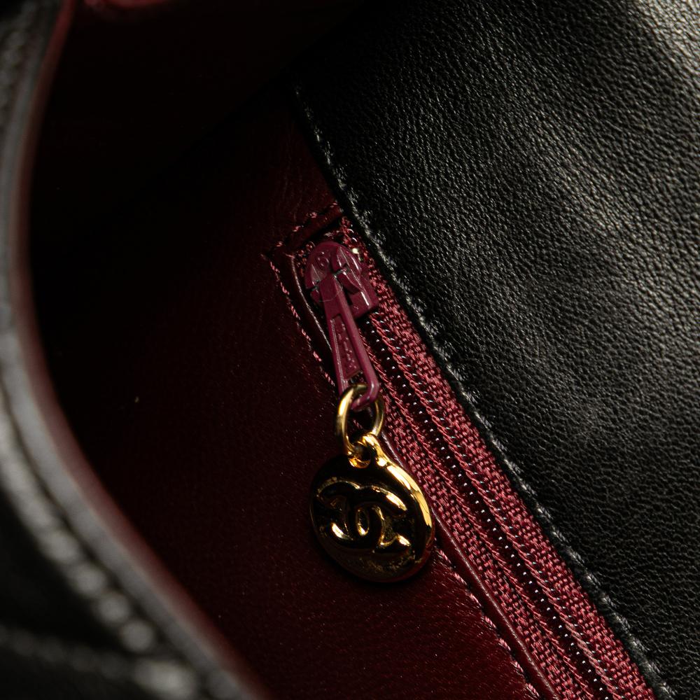 Black Leather Chanel Flap Bag