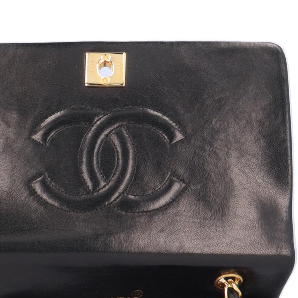 Black Leather Chanel Shoulder Bag