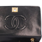Black Leather Chanel Shoulder Bag