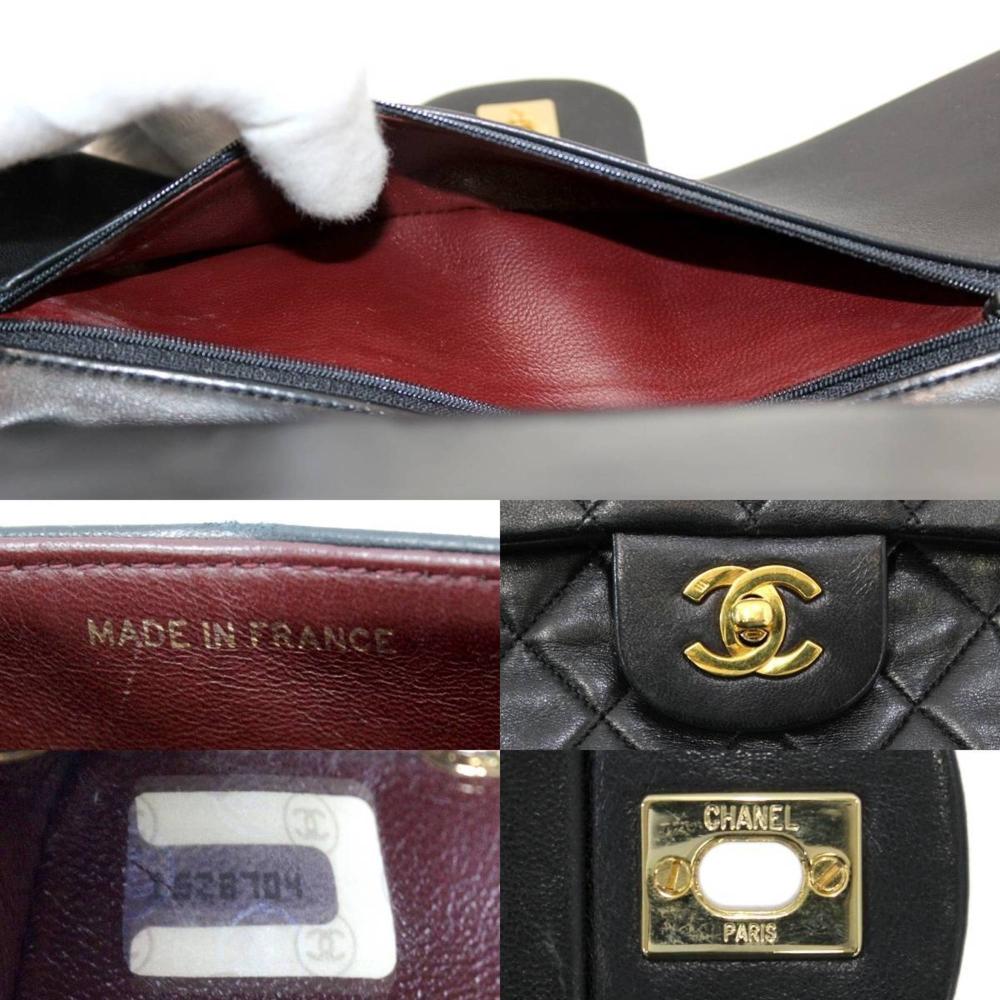 Black Leather Chanel Flap Bag