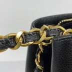 Black Leather Chanel Shoulder Bag