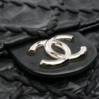 Black Leather Chanel Shoulder Bag
