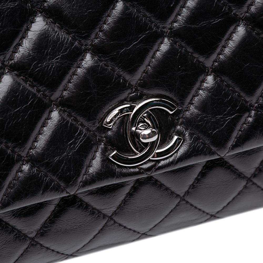 Black Leather Chanel Flap Bag