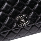 Black Leather Chanel Flap Bag