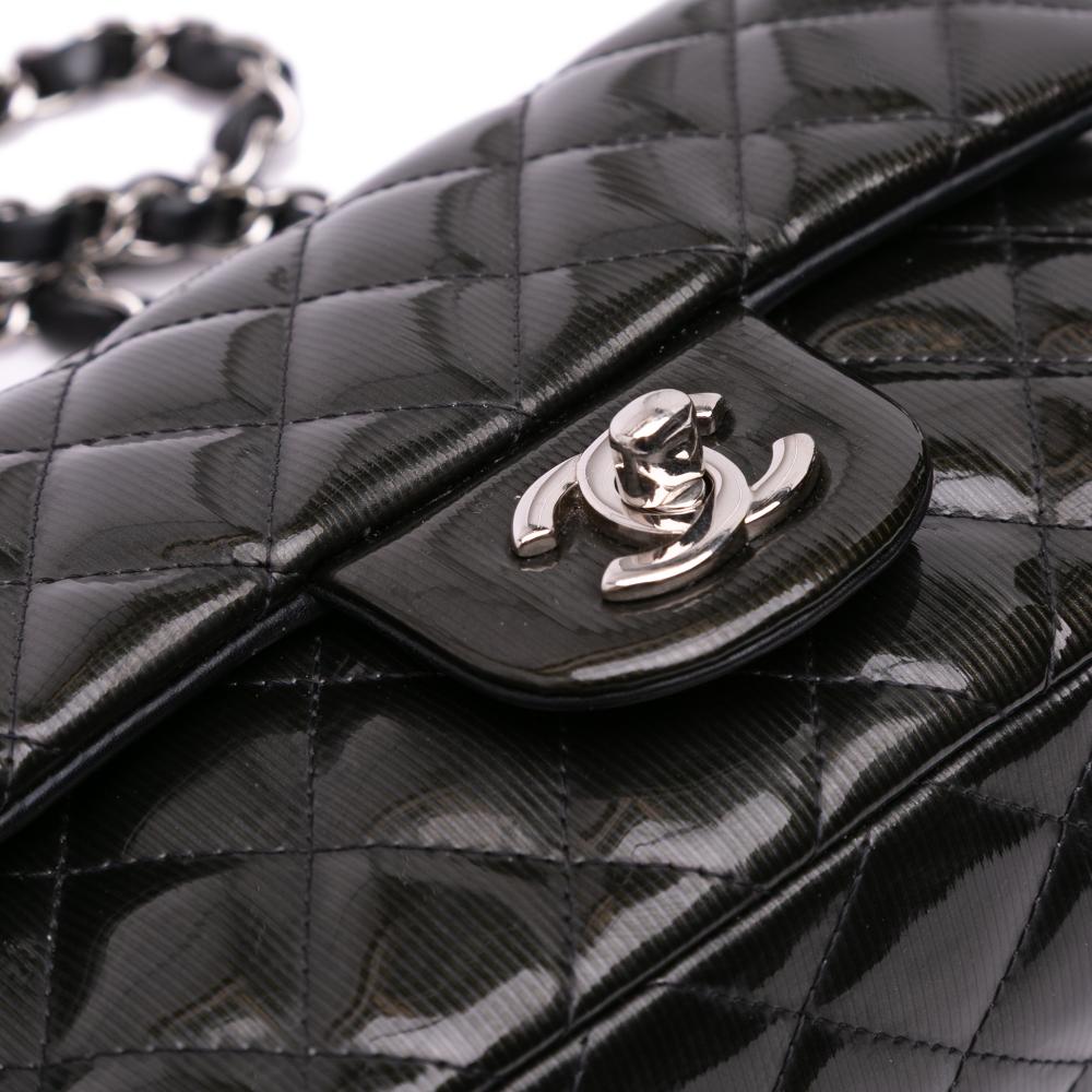 Black Leather Chanel Flap Bag