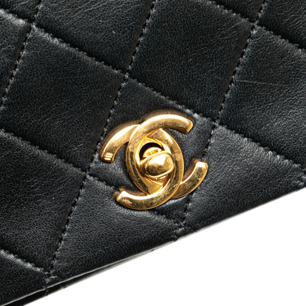 Black Leather Chanel Flap Bag