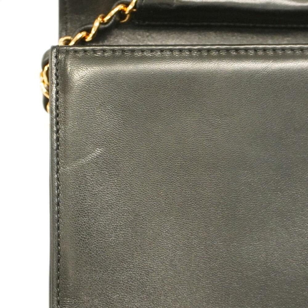 Black Leather Chanel Shoulder Bag