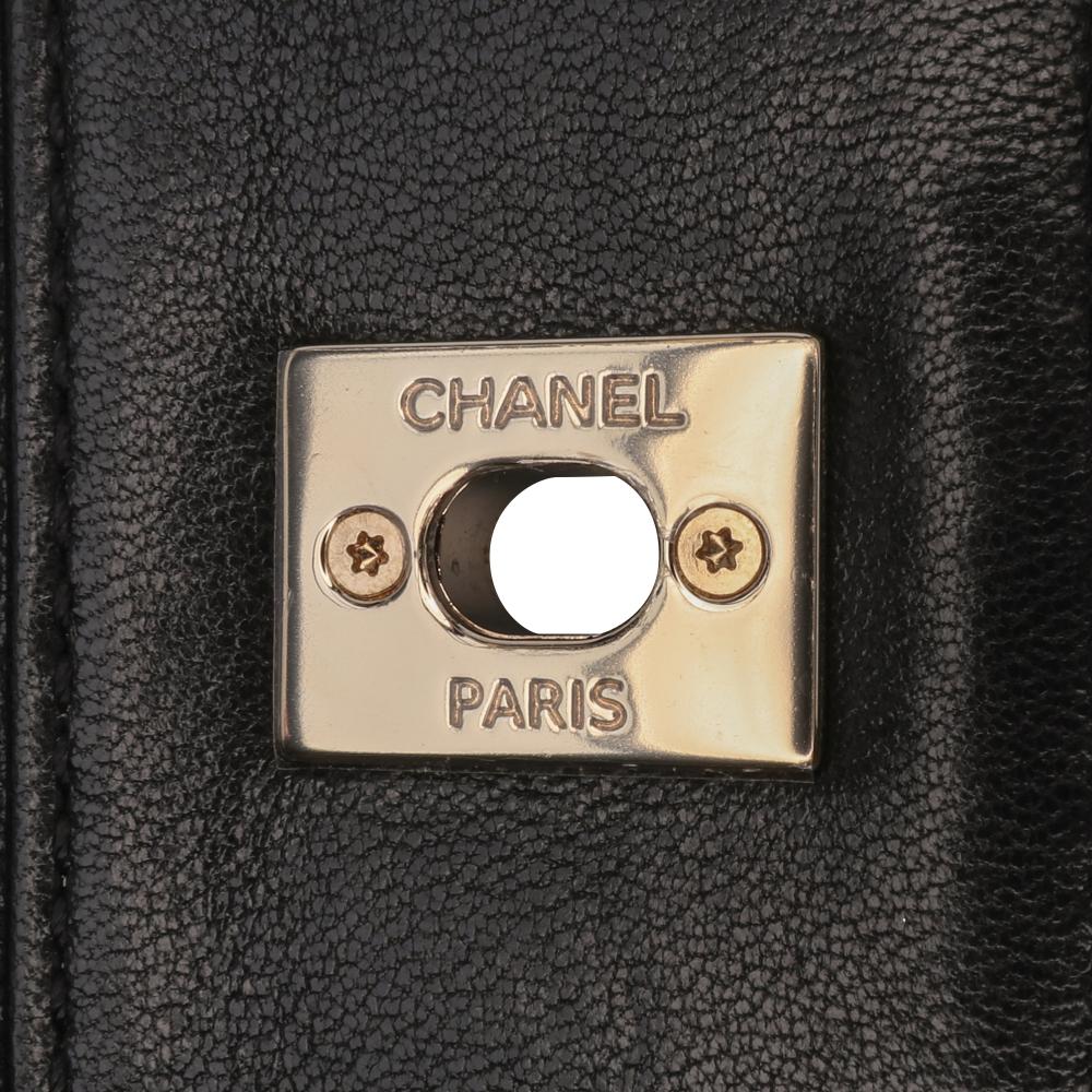 Black Leather Chanel Flap Bag