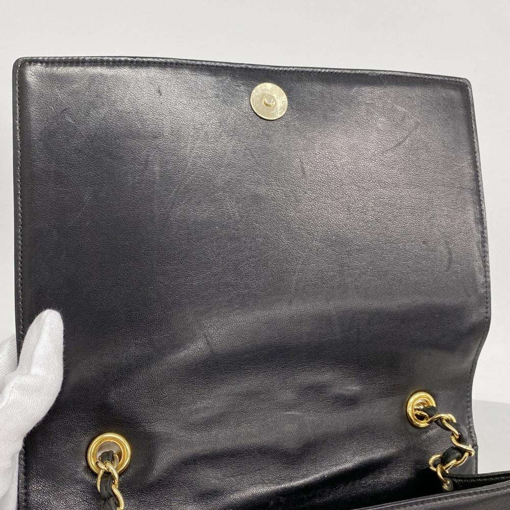 Black Leather Chanel Shoulder Bag