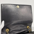 Black Leather Chanel Shoulder Bag