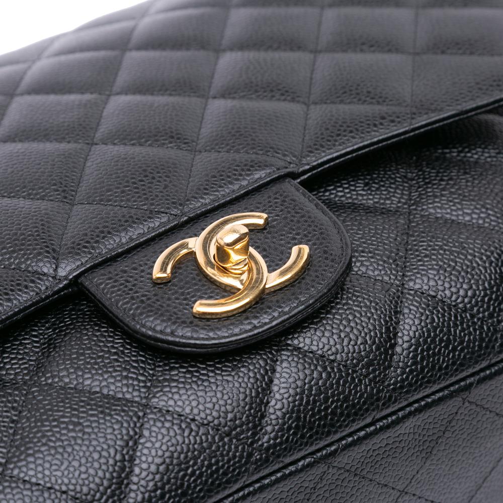 Black Leather Chanel Flap Bag
