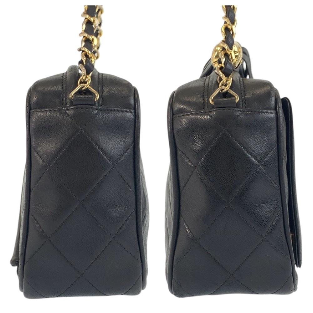 Black Leather Chanel Shoulder Bag
