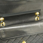 Black Leather Chanel Flap Bag