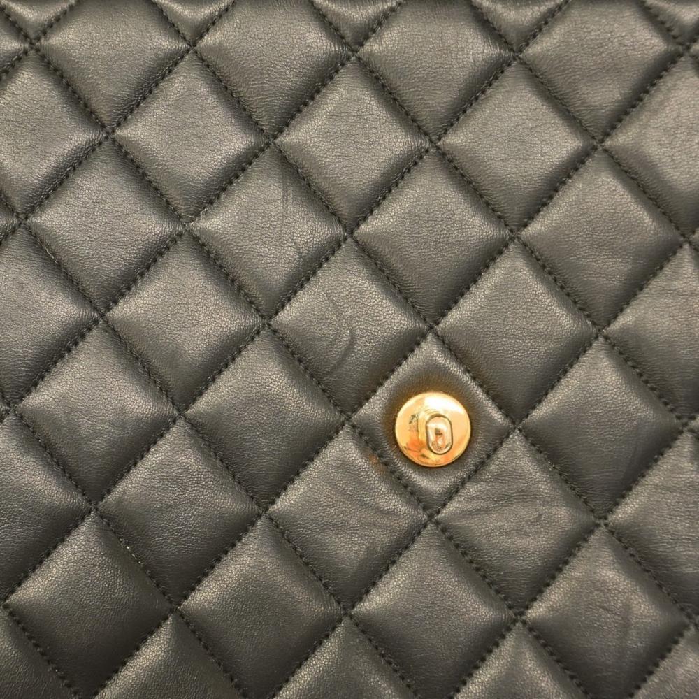 Black Leather Chanel Shoulder Bag