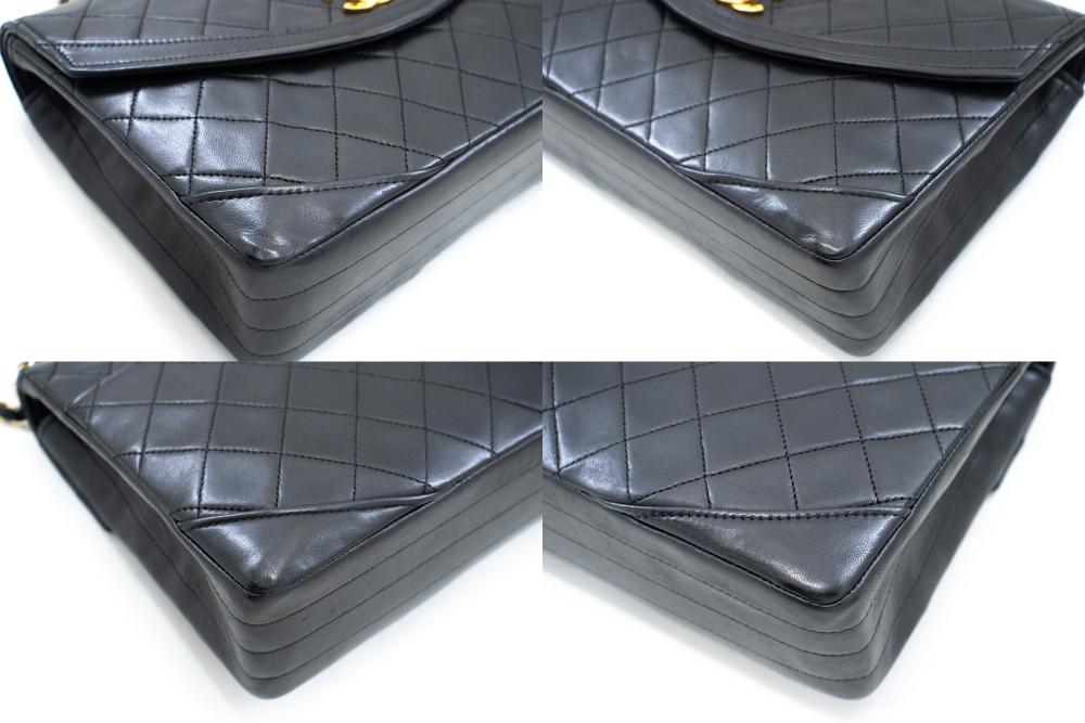 Black Leather Chanel Flap Bag