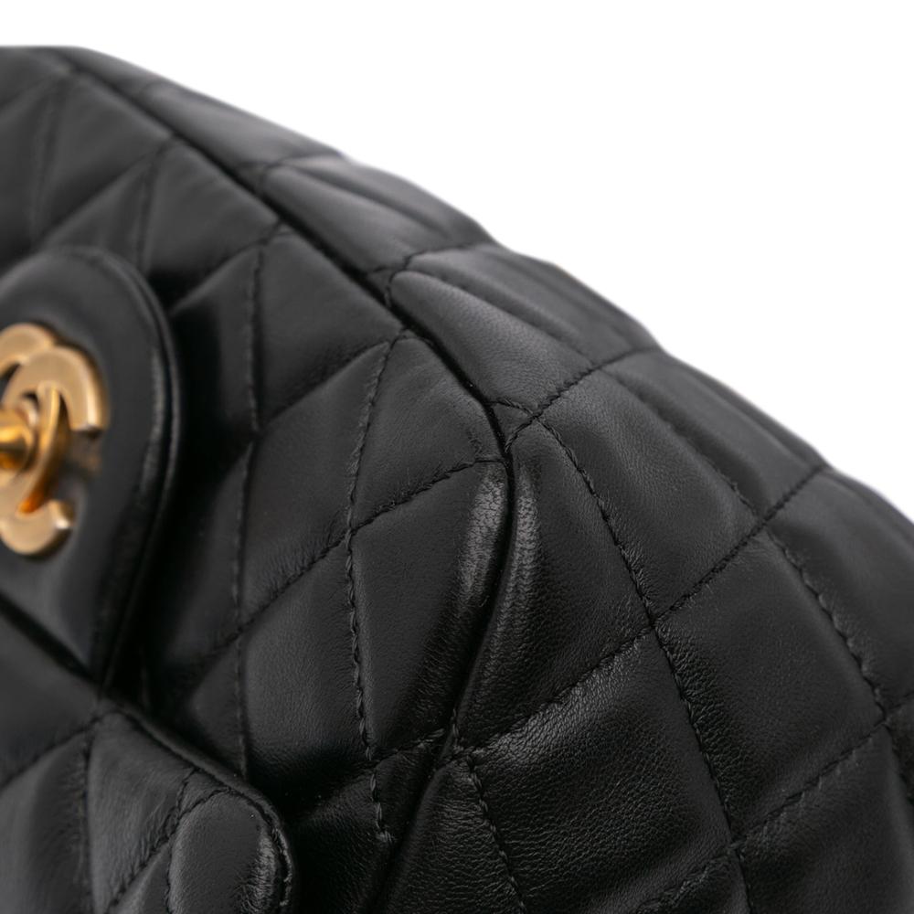 Black Leather Chanel Flap Bag