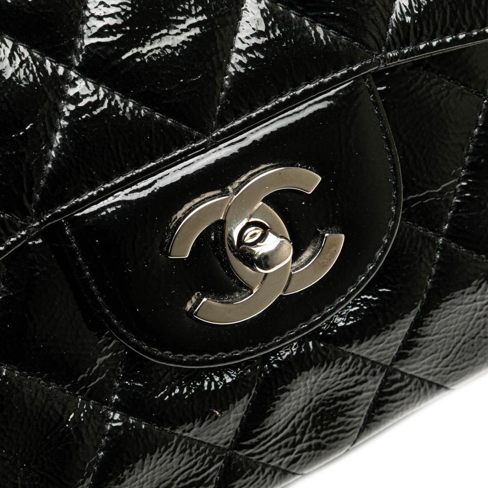 Black Leather Chanel Flap Bag