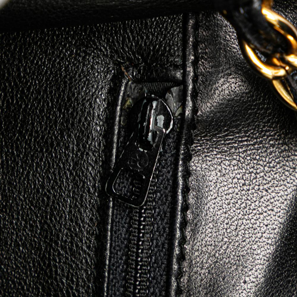 Black Leather Chanel Flap Bag