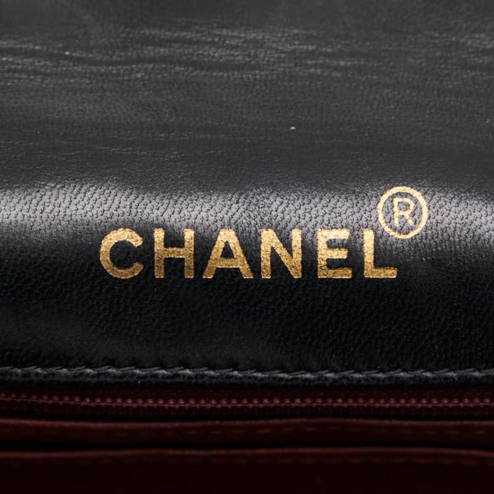 Black Leather Chanel Shoulder Bag