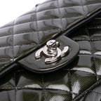 Black Leather Chanel Flap Bag