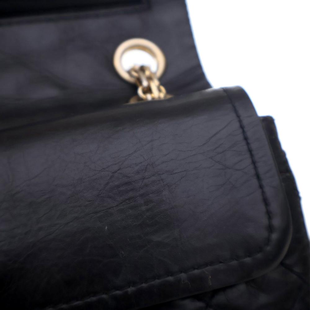 Black Leather Chanel Flap Bag