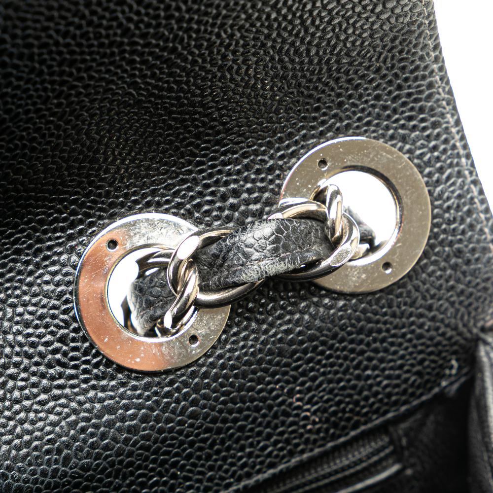 Black Leather Chanel Flap Bag