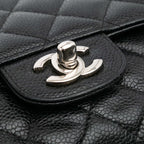 Black Leather Chanel Shoulder Bag