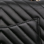 Black Leather Chanel Flap Bag
