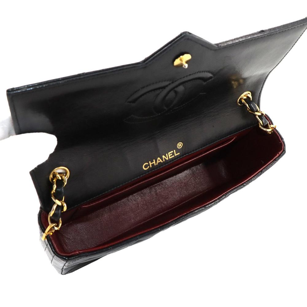Black Leather Chanel Shoulder Bag