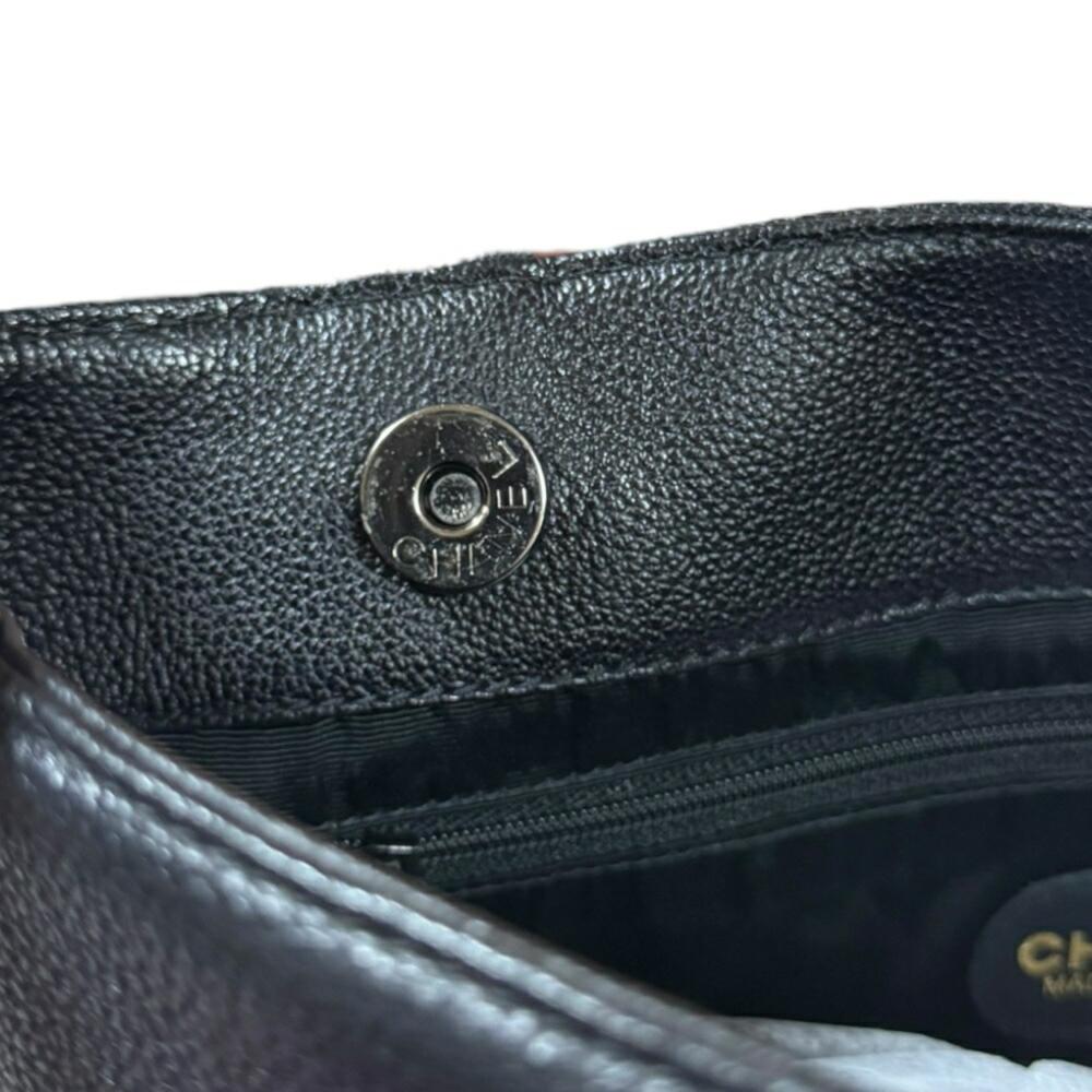 Black Leather Chanel Shoulder Bag