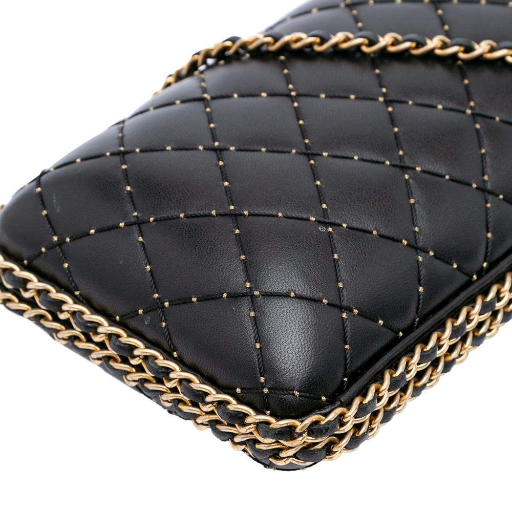 Black Leather Chanel Crossbody Bag