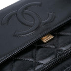 Black Leather Chanel Flap Bag
