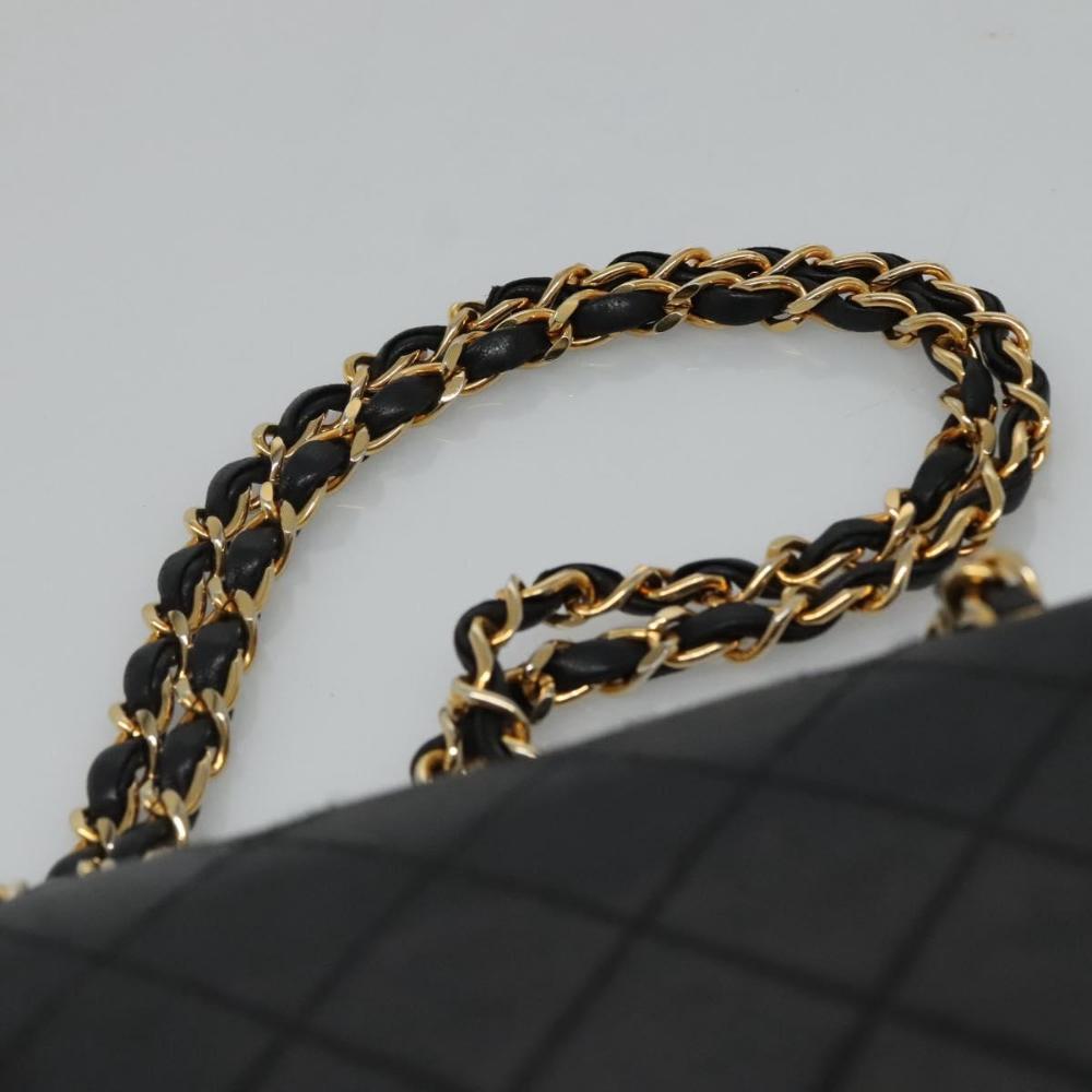 Black Leather Chanel Shoulder Bag