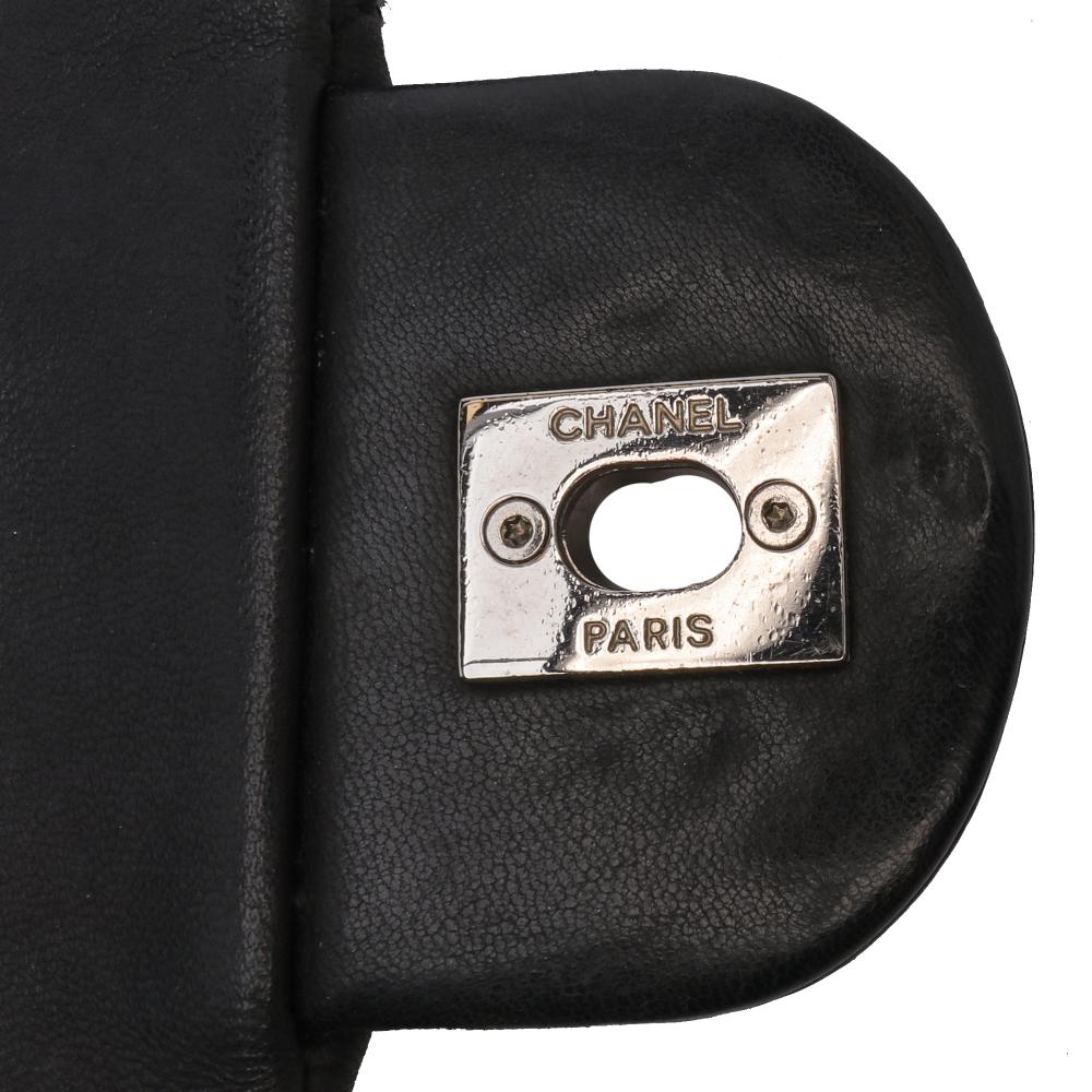 Black Leather Chanel Flap Bag