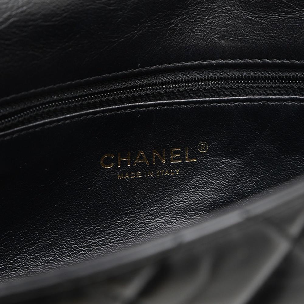 Black Leather Chanel Shoulder Bag