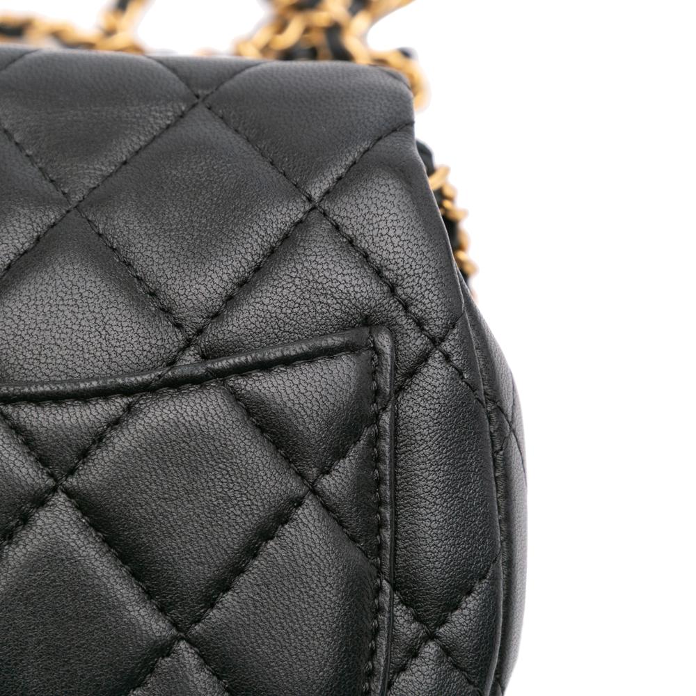 Black Leather Chanel Crossbody Bag