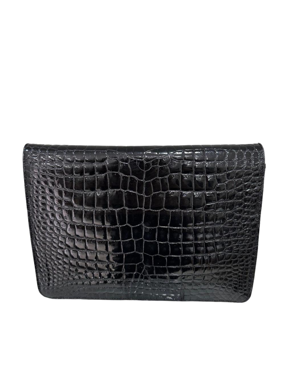 Black Leather Chanel Shoulder Bag