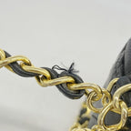 Black Leather Chanel Shoulder Bag