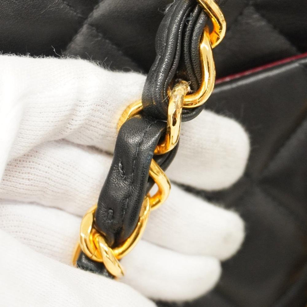 Black Leather Chanel Shoulder Bag