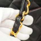 Black Leather Chanel Shoulder Bag