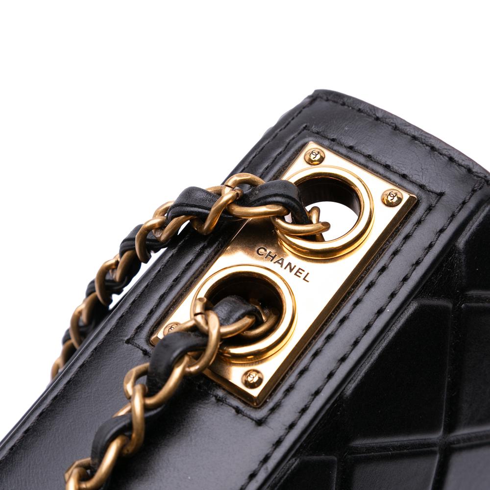 Black Leather Chanel Flap Bag