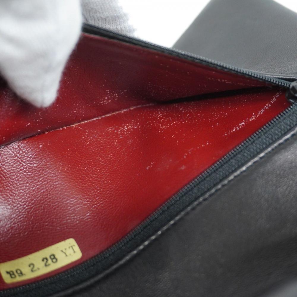 Black Leather Chanel Flap Bag