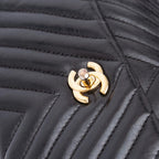 Black Leather Chanel Flap Bag