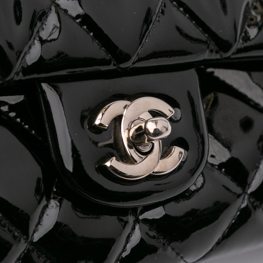 Black Leather Chanel Flap Bag