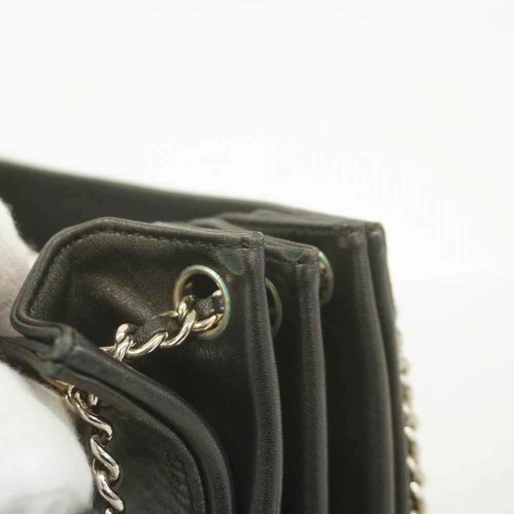 Black Leather Chanel Shoulder Bag