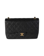 Black Leather Chanel Flap Bag